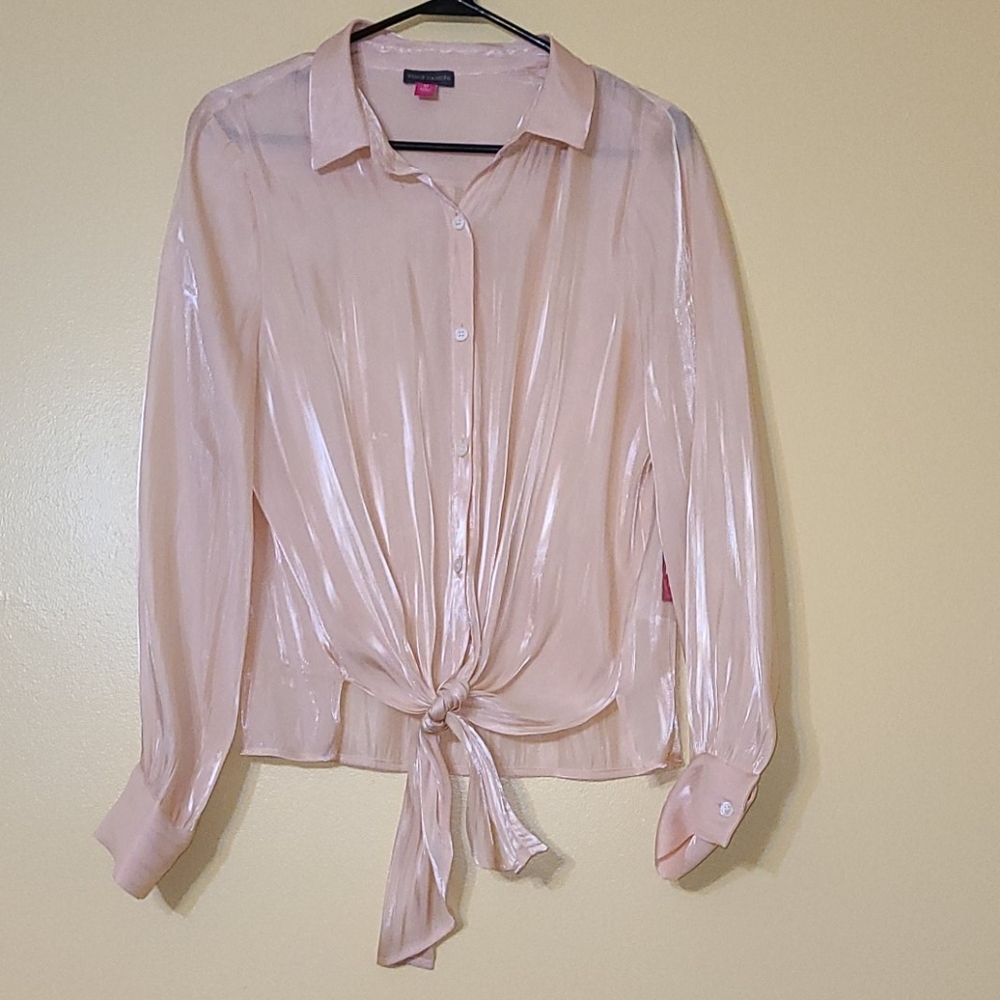 Vince Camuto Peach Sheer Top
